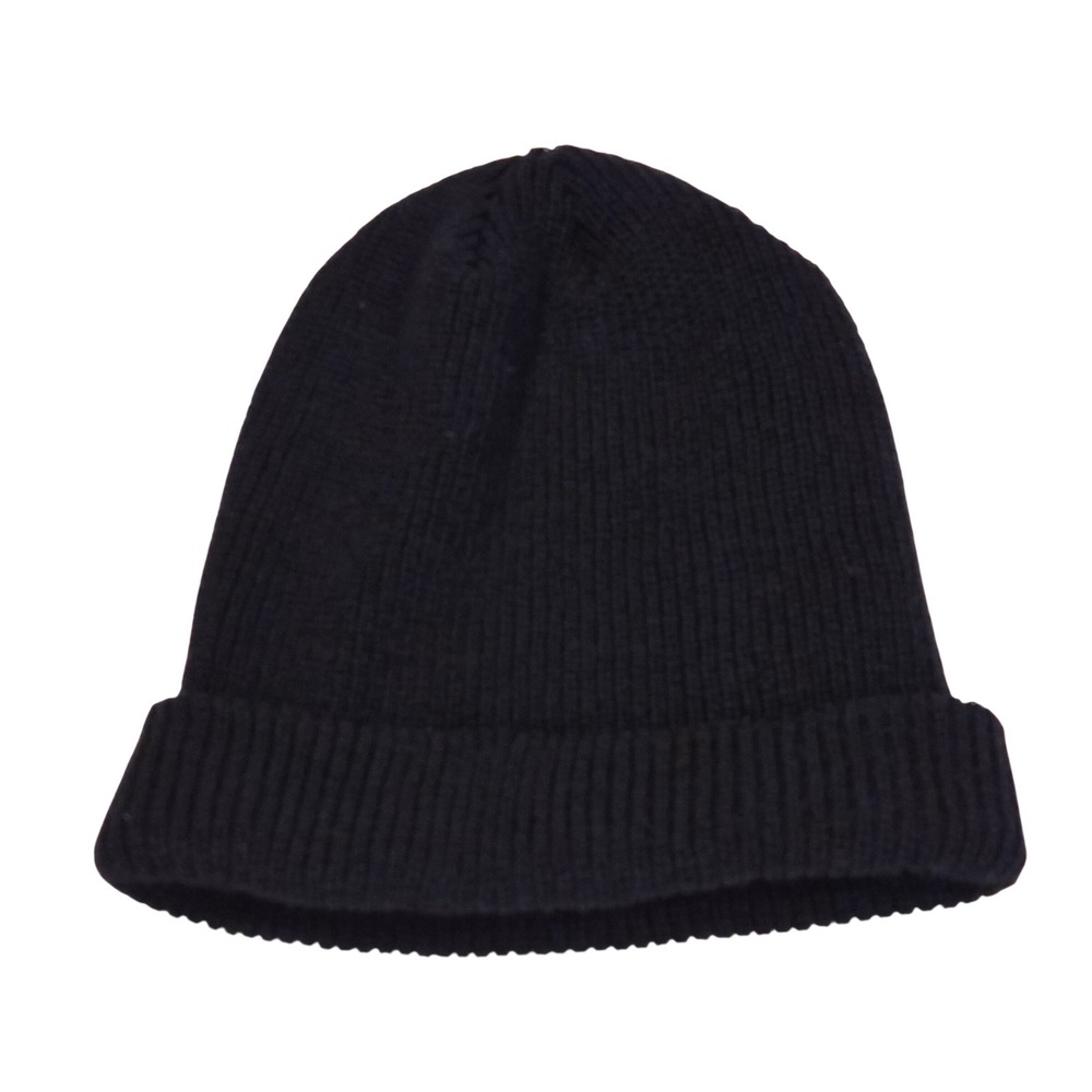 YP Classics Yupoong Black Knit Beanie Hat 100% Turbo Acrylic Ribbed Cuff